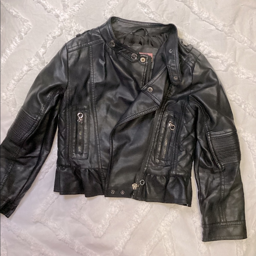Girls Faux Leather Biker Jacket